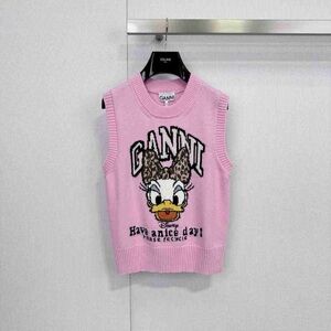 Ganni Pink Graphic Sleeveless Top